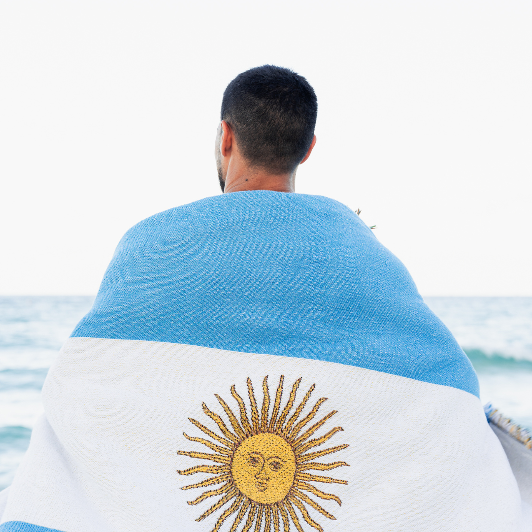 X Argentina Flag Woven Throw Blanket
