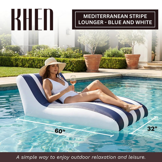 X Mediterranean Stripe Pool Lounger