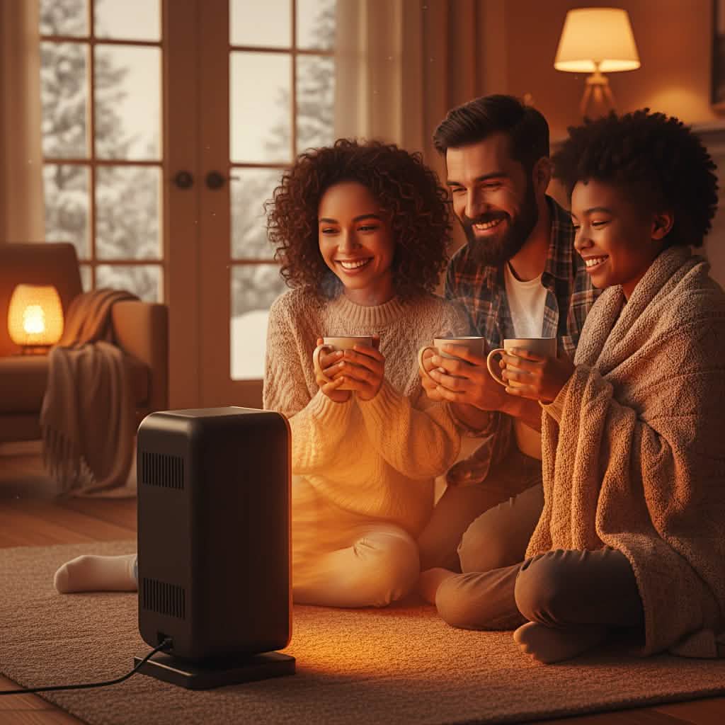X 500W Portable Ceramic Space Heater with Safety Tip-Over Protection