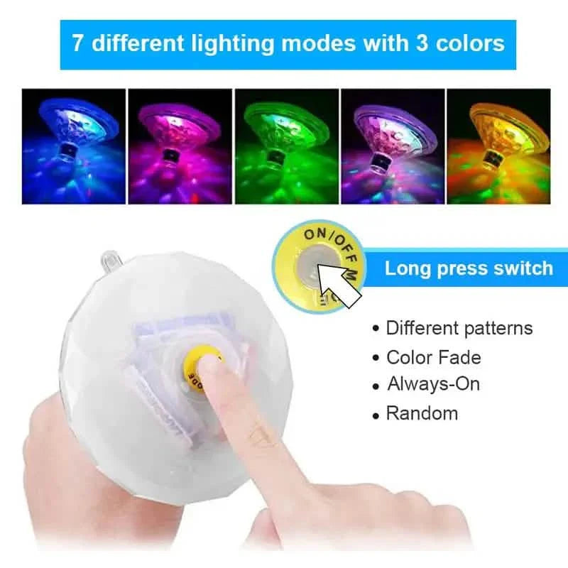 X 2-Pack: LED Color Changing Floating Pool Lights with 8 Modes Lighting