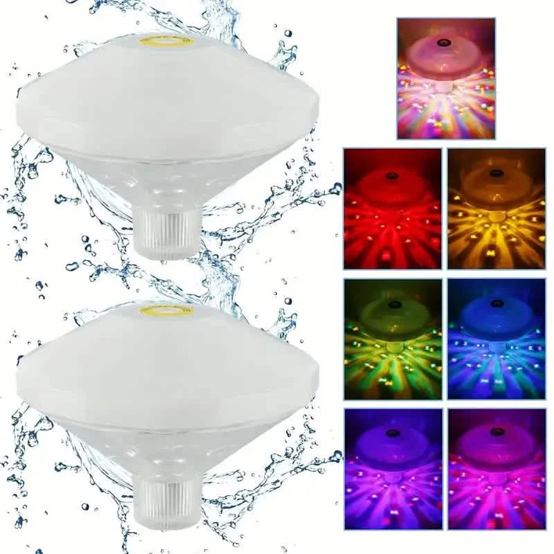 X 2-Pack: LED Color Changing Floating Pool Lights with 8 Modes Lighting