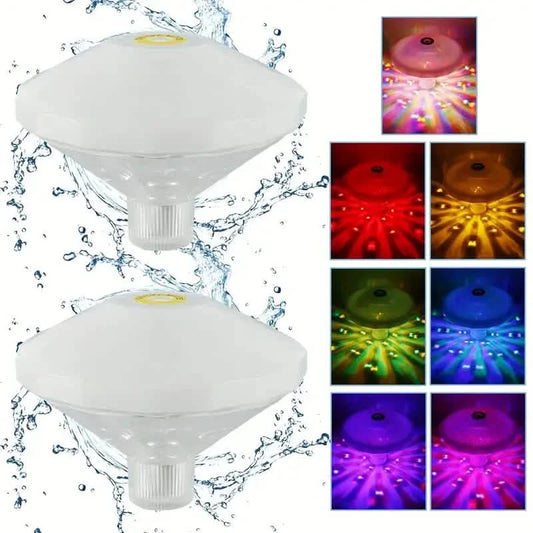 X 2-Pack: LED Color Changing Floating Pool Lights with 8 Modes Lighting