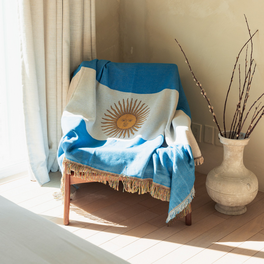 X Argentina Flag Woven Throw Blanket