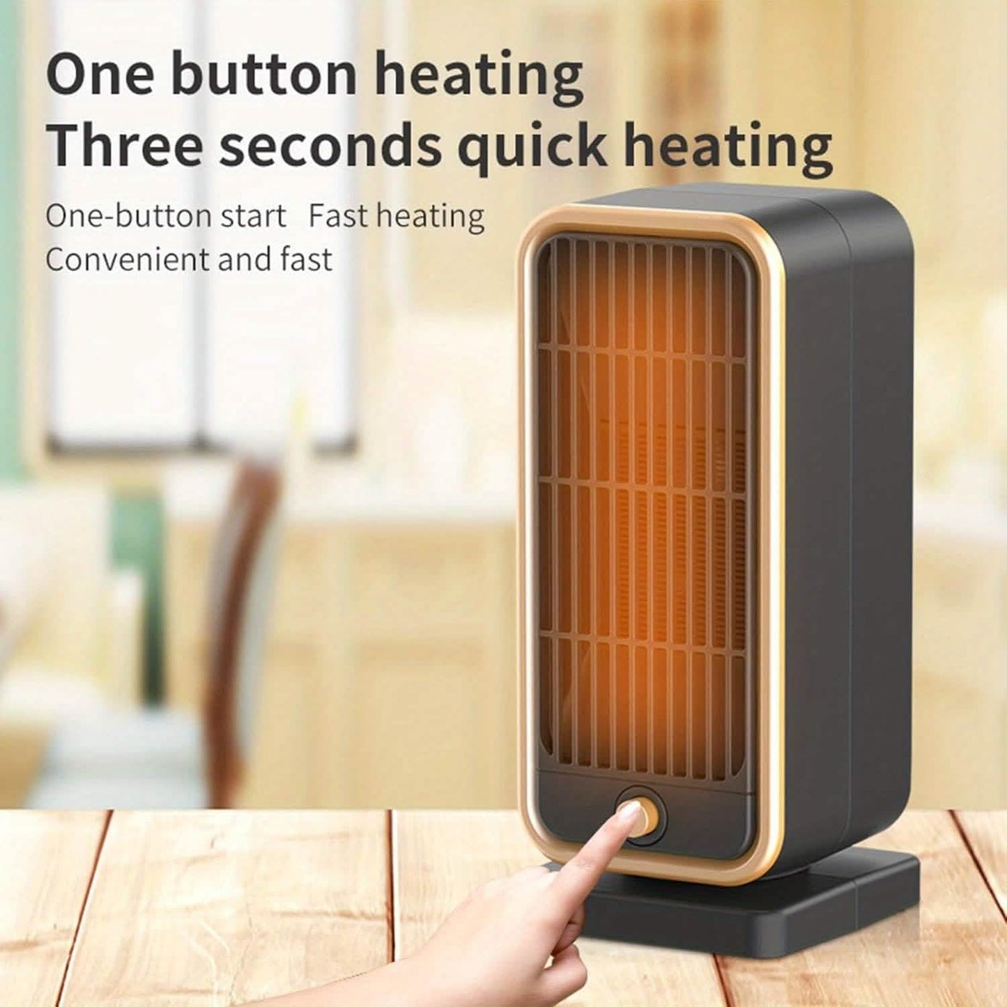 X 500W Portable Ceramic Space Heater with Safety Tip-Over Protection