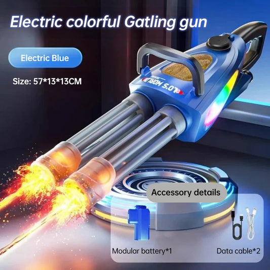 X Electric LED Rotating Gatling WATER GUN - Auto-Spray Blaster