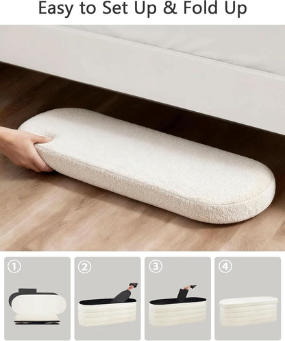 X 43 Inch SherpaWhite Upholstered Storage Ottoman Bench