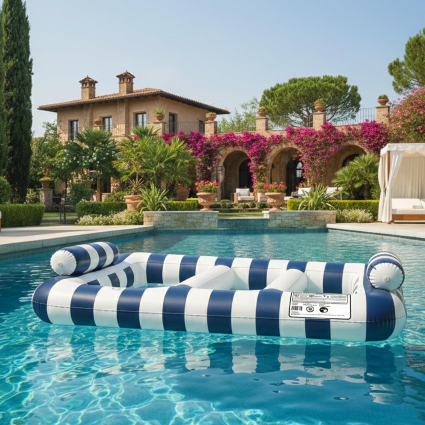 X Navy Blue Twin Hammock Pool Float