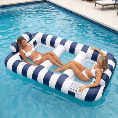 X Navy Blue Twin Hammock Pool Float