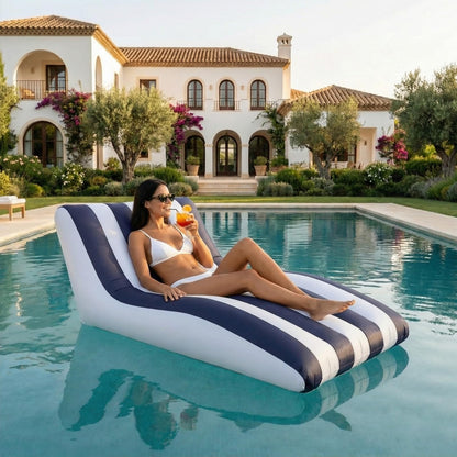 X Mediterranean Stripe Pool Lounger