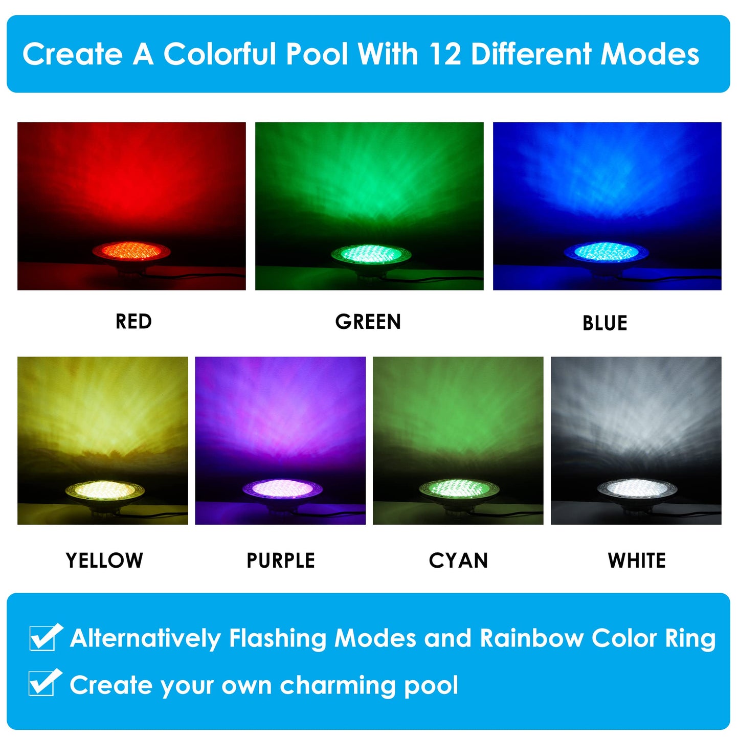X Color Change Inground Pool Light, 10" 35W 3000lm