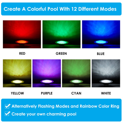 X Color Change Inground Pool Light, 10" 35W 3000lm