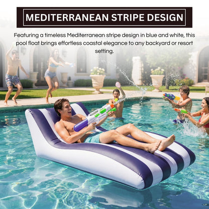 X Mediterranean Stripe Pool Lounger
