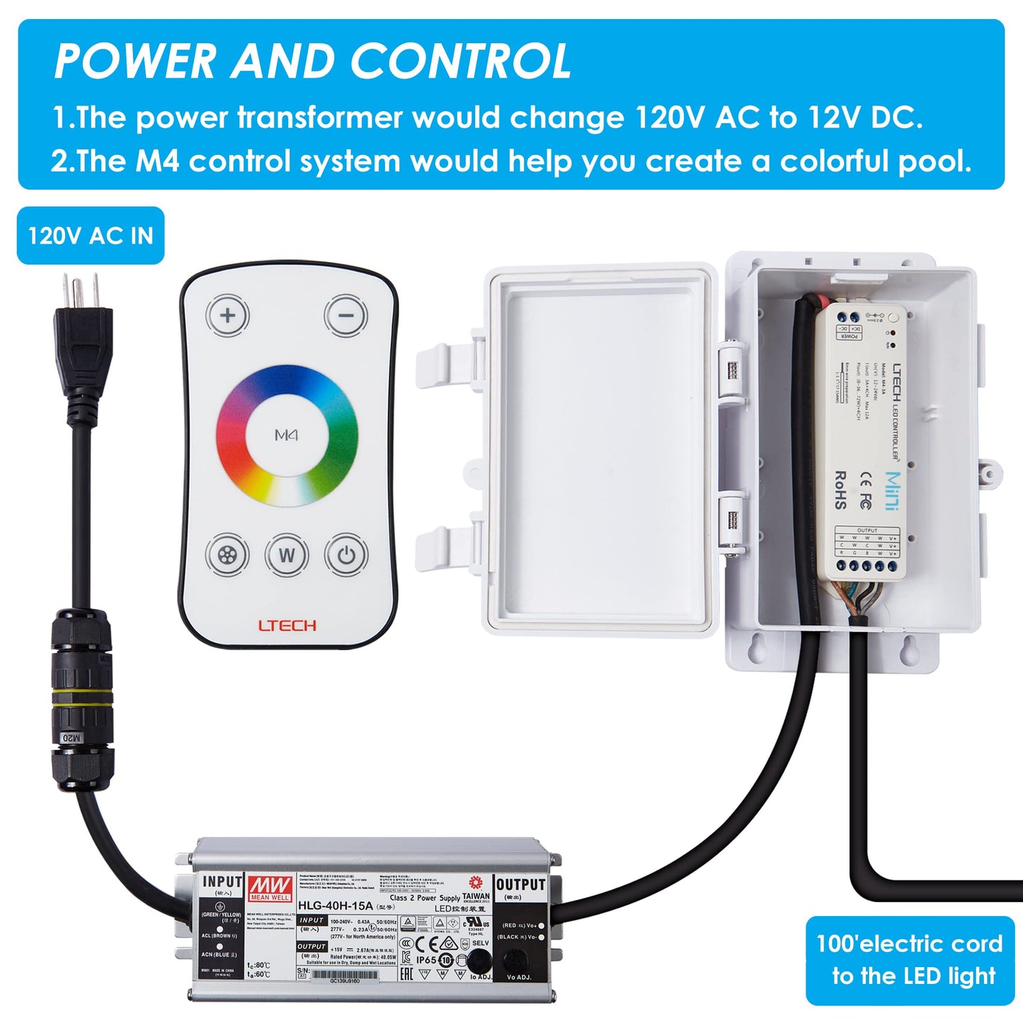 X Color Change Inground Pool Light, 10" 35W 3000lm