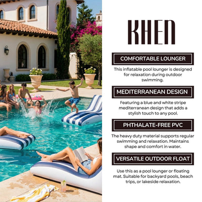X Mediterranean Stripe Pool Lounger