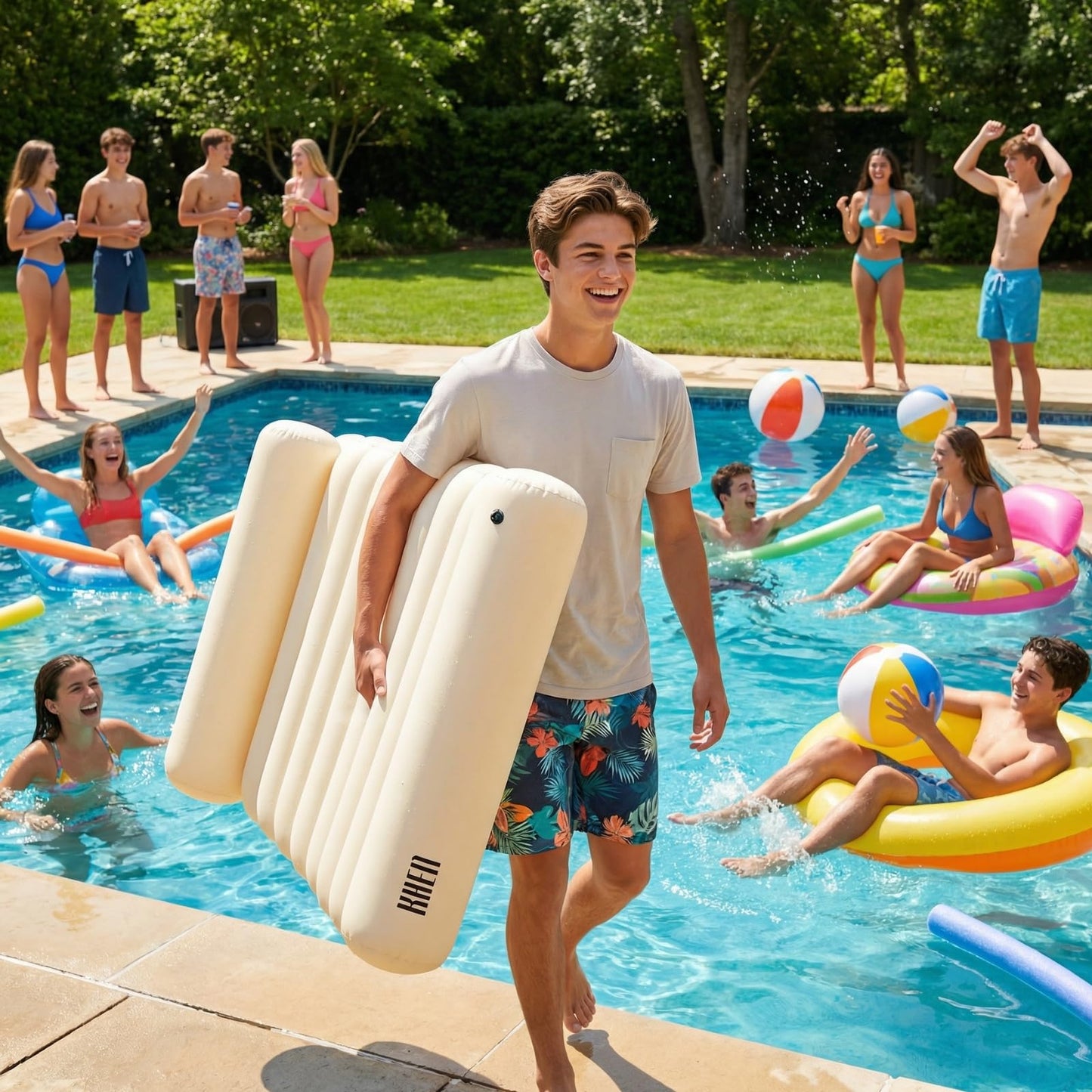 X Bubble White Pool Lounger