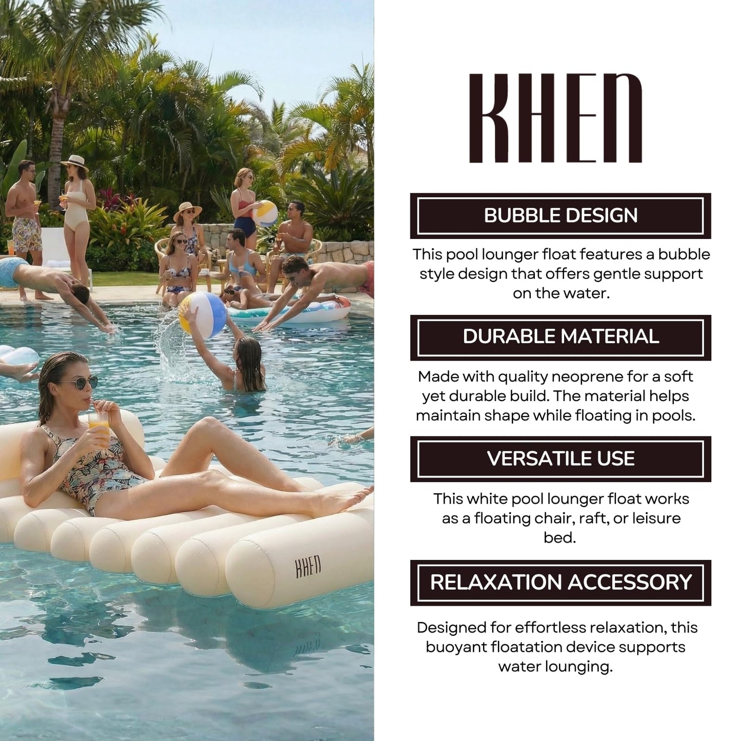 X Bubble White Pool Lounger