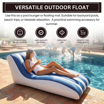 X Mediterranean Stripe Pool Lounger