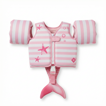 X Floating Jackets with Sleeves for Pool or Beach | 1-3 Years | Pink Mermaid