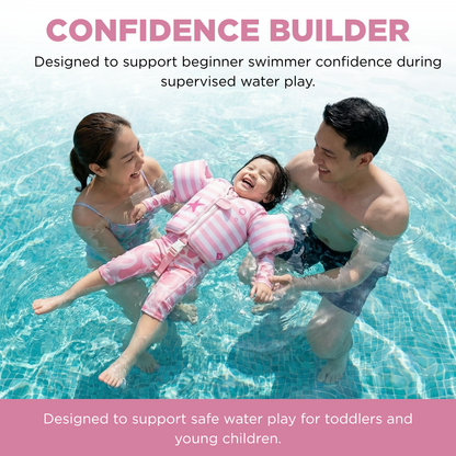 X Floating Jackets with Sleeves for Pool or Beach | 1-3 Years | Pink Mermaid
