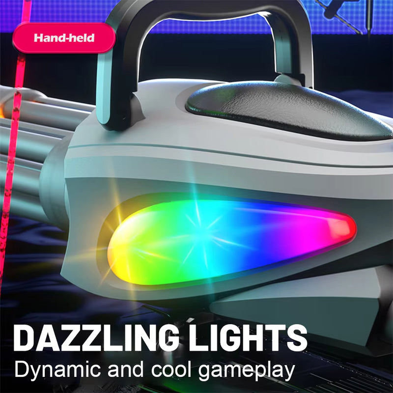 X Electric LED Rotating Gatling WATER GUN - Auto-Spray Blaster