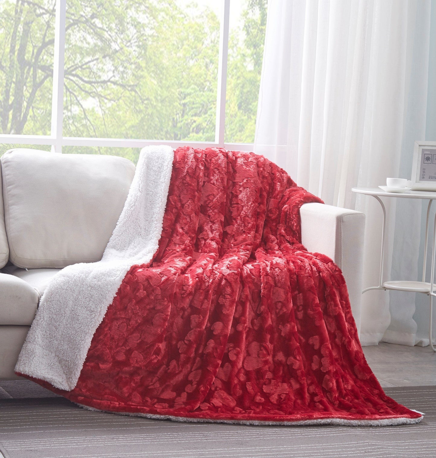 X DaDa Bedding Luxury Romantic Red Throw Blanket