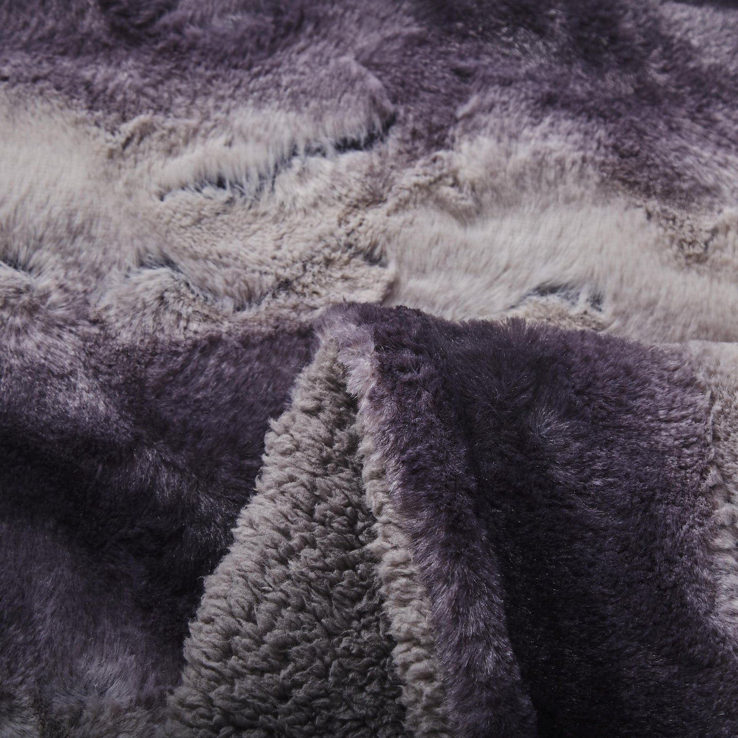 X Tache Luxury Black Striped Faux Fur Throw Blanket