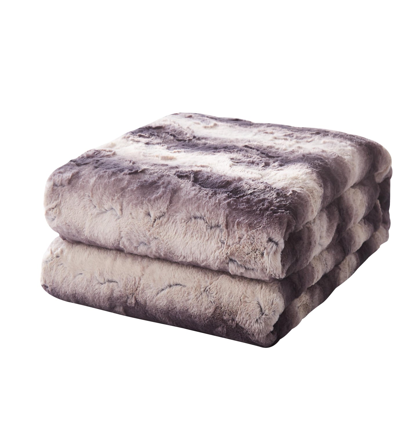 X Tache Luxury Black Striped Faux Fur Throw Blanket