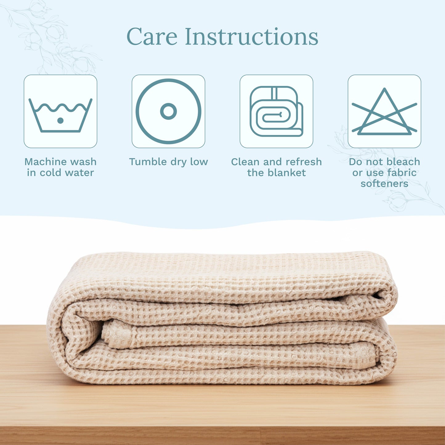 X 100% cotton Waffle Weave Blanket