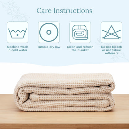 X 100% cotton Waffle Weave Blanket