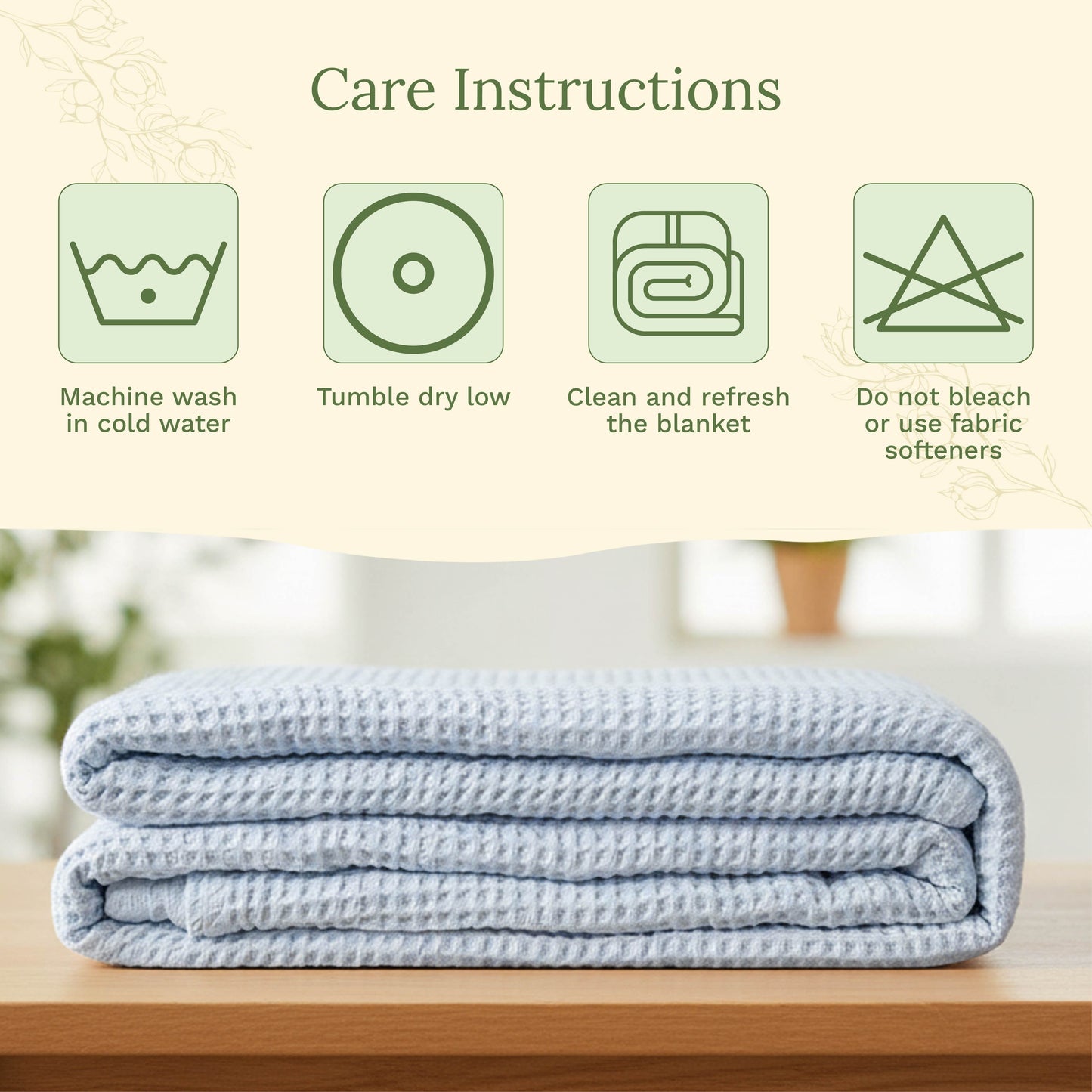 X 100% cotton Waffle Weave Blanket