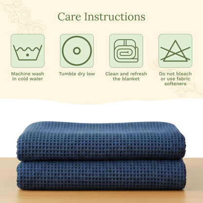 X 100% cotton Waffle Weave Blanket