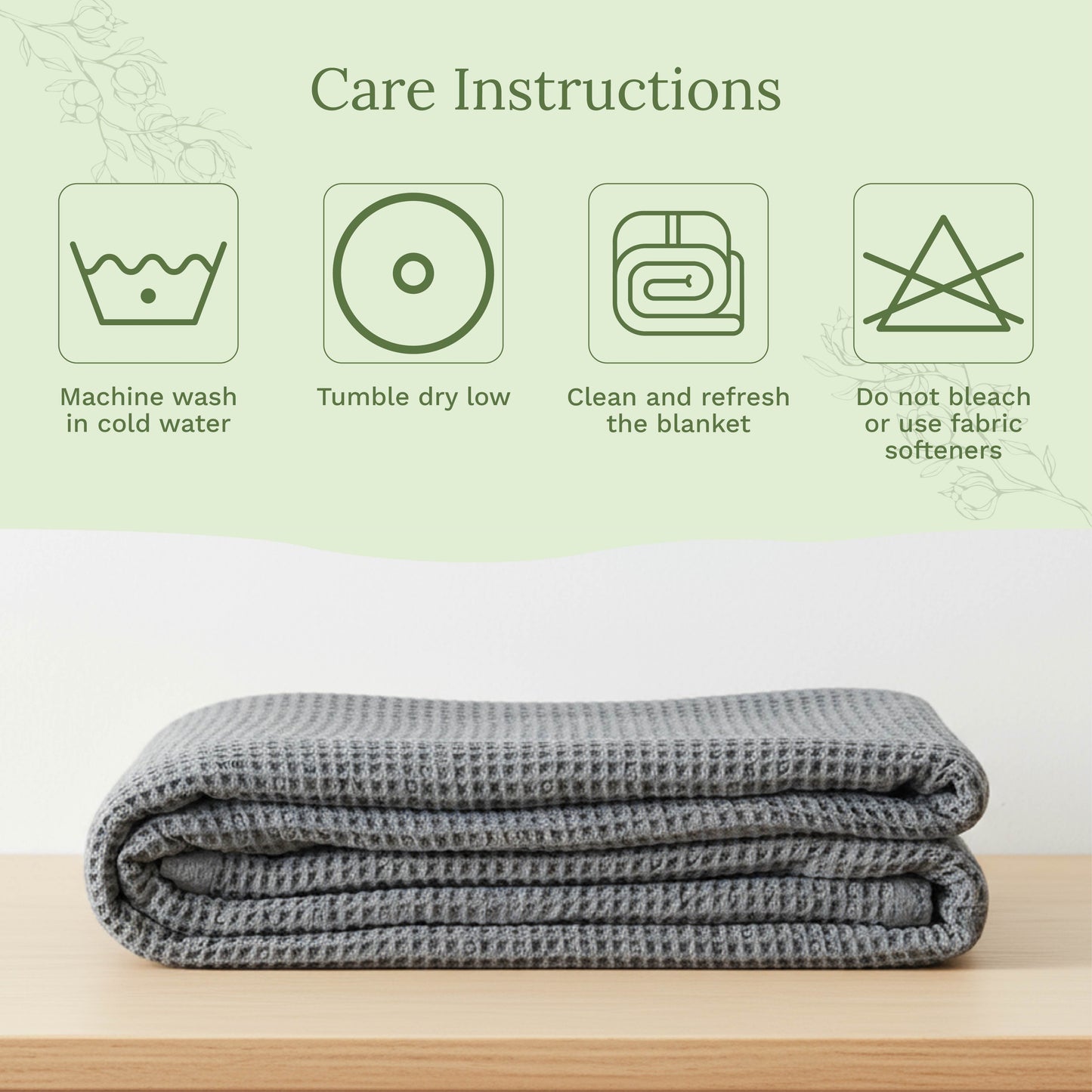 X 100% cotton Waffle Weave Blanket