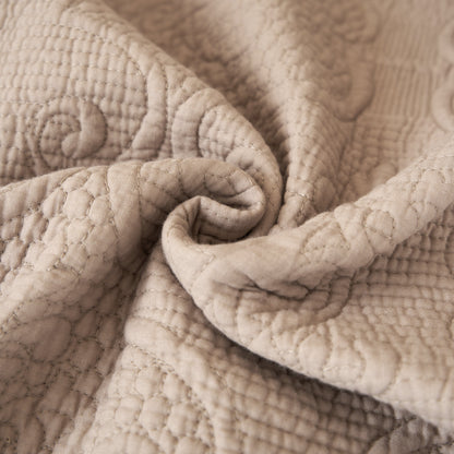 X DaDa Bedding Elegant Fringed 100% Cotton Quilted Throw Blanket - Luxurious 50x60 Inches