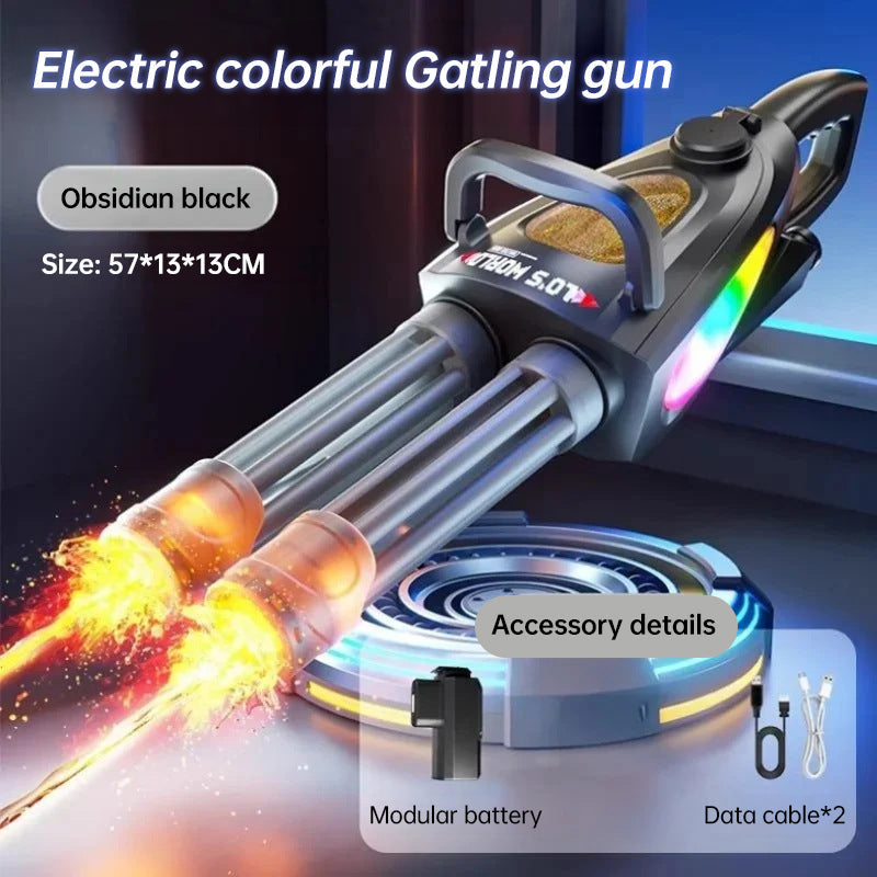 X Electric LED Rotating Gatling WATER GUN - Auto-Spray Blaster