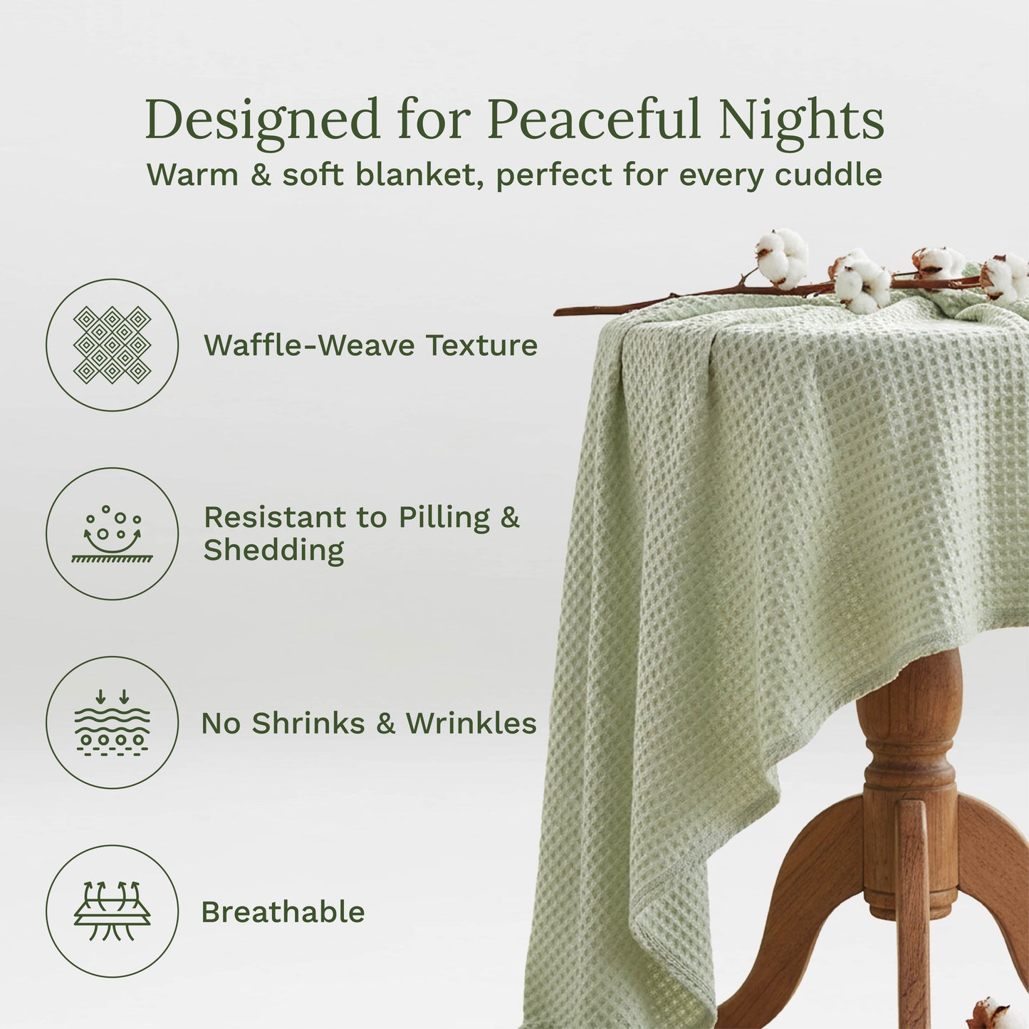 X 100% cotton Waffle Weave Blanket