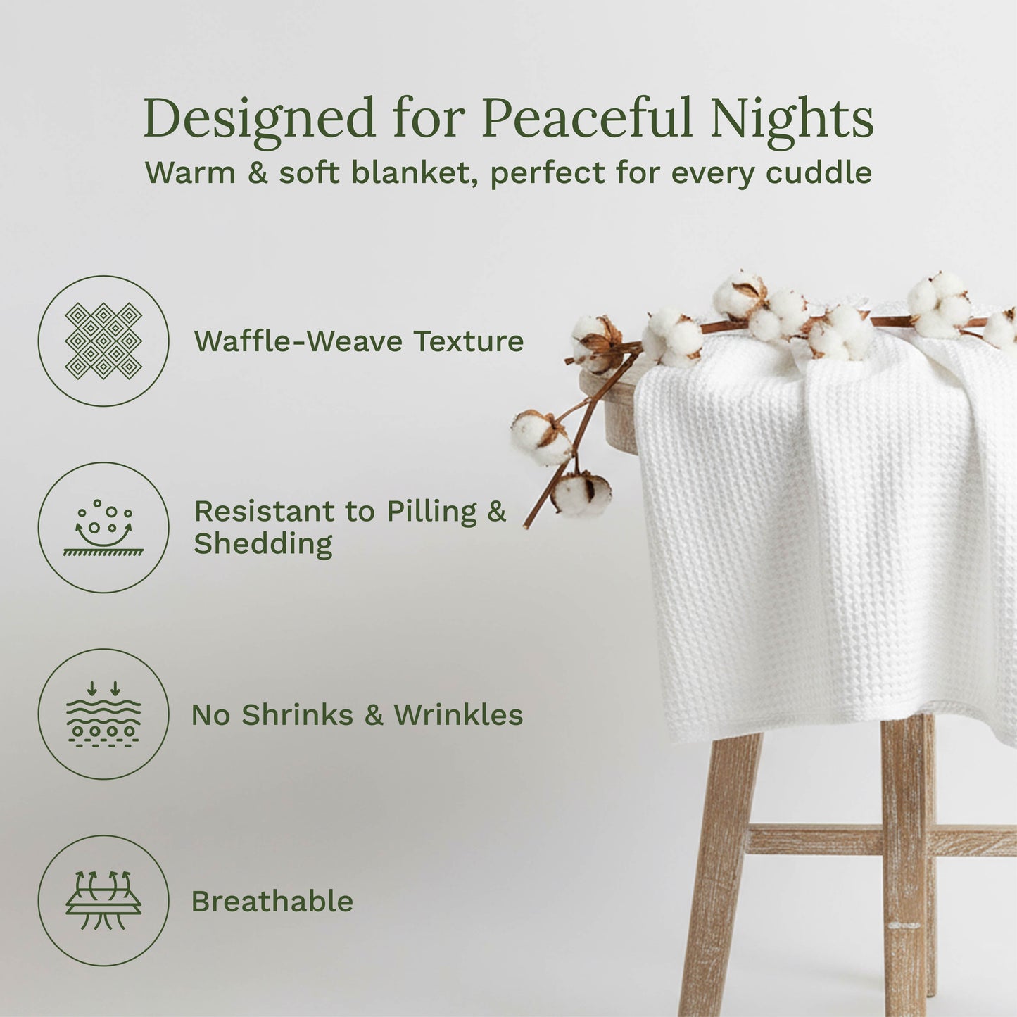 X 100% cotton Waffle Weave Blanket