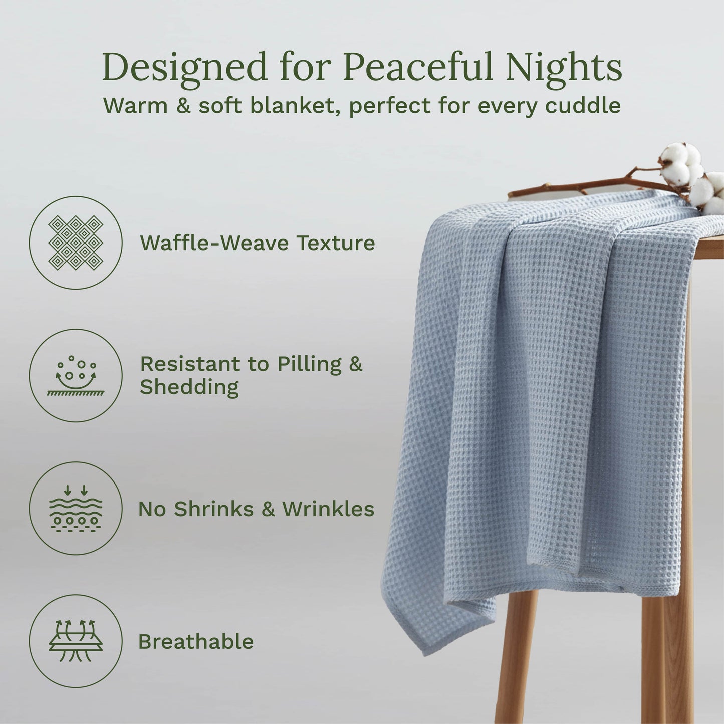 X 100% cotton Waffle Weave Blanket