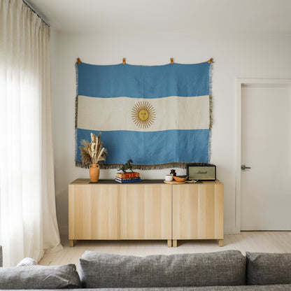 X Argentina Flag Woven Throw Blanket