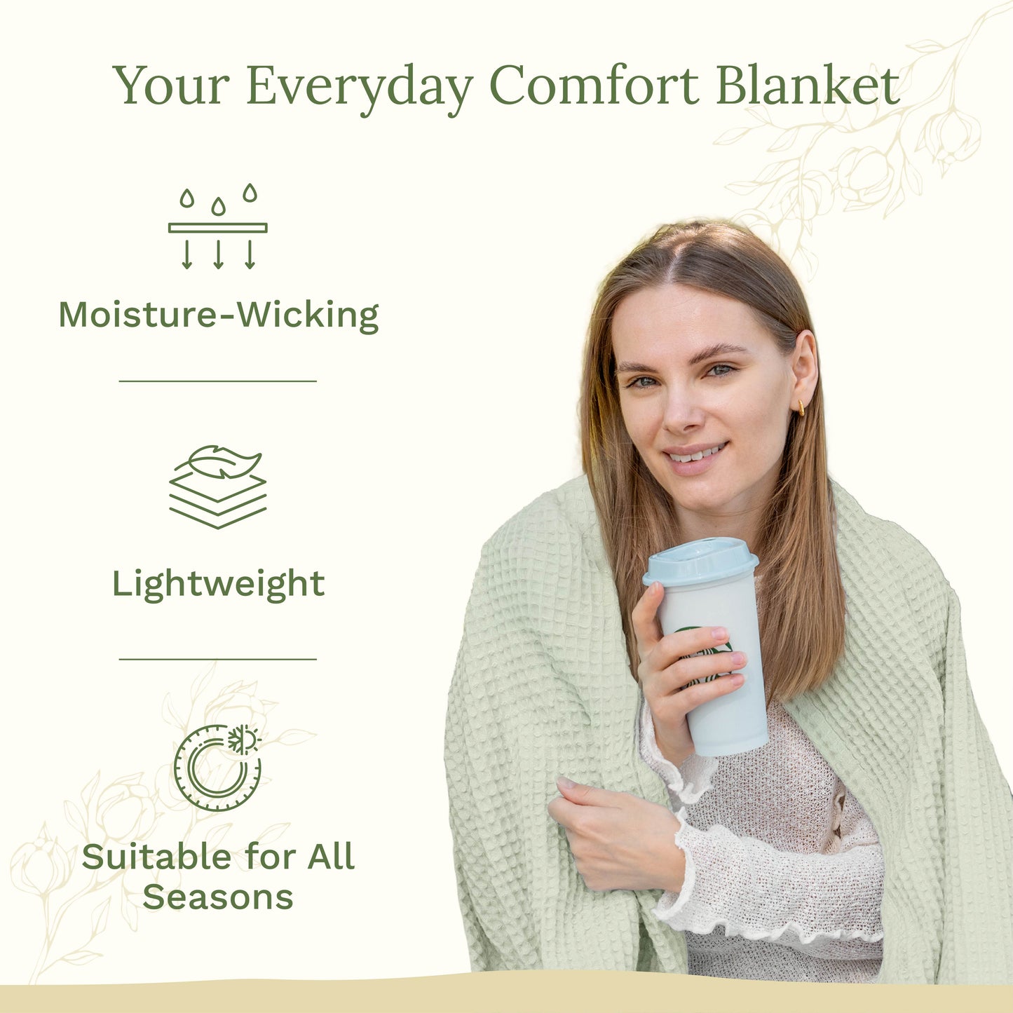 X 100% cotton Waffle Weave Blanket