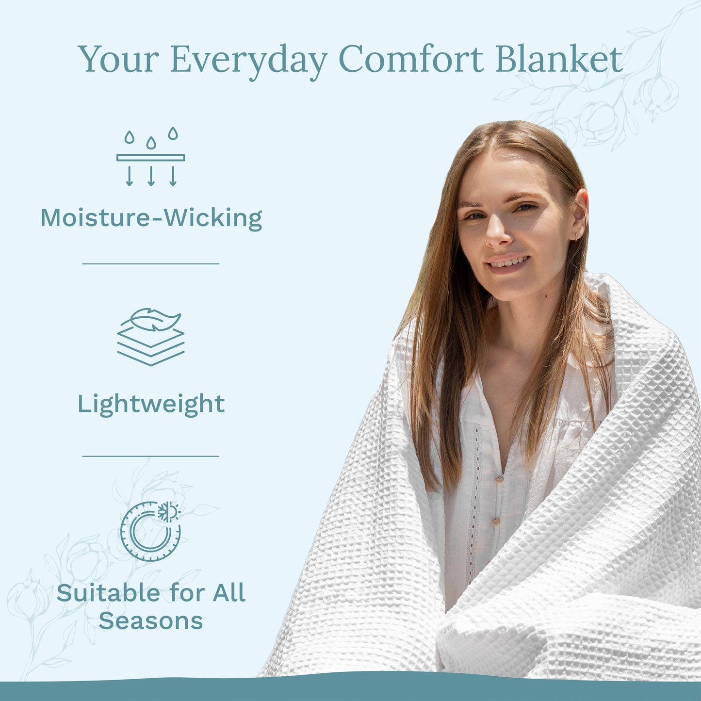 X 100% cotton Waffle Weave Blanket
