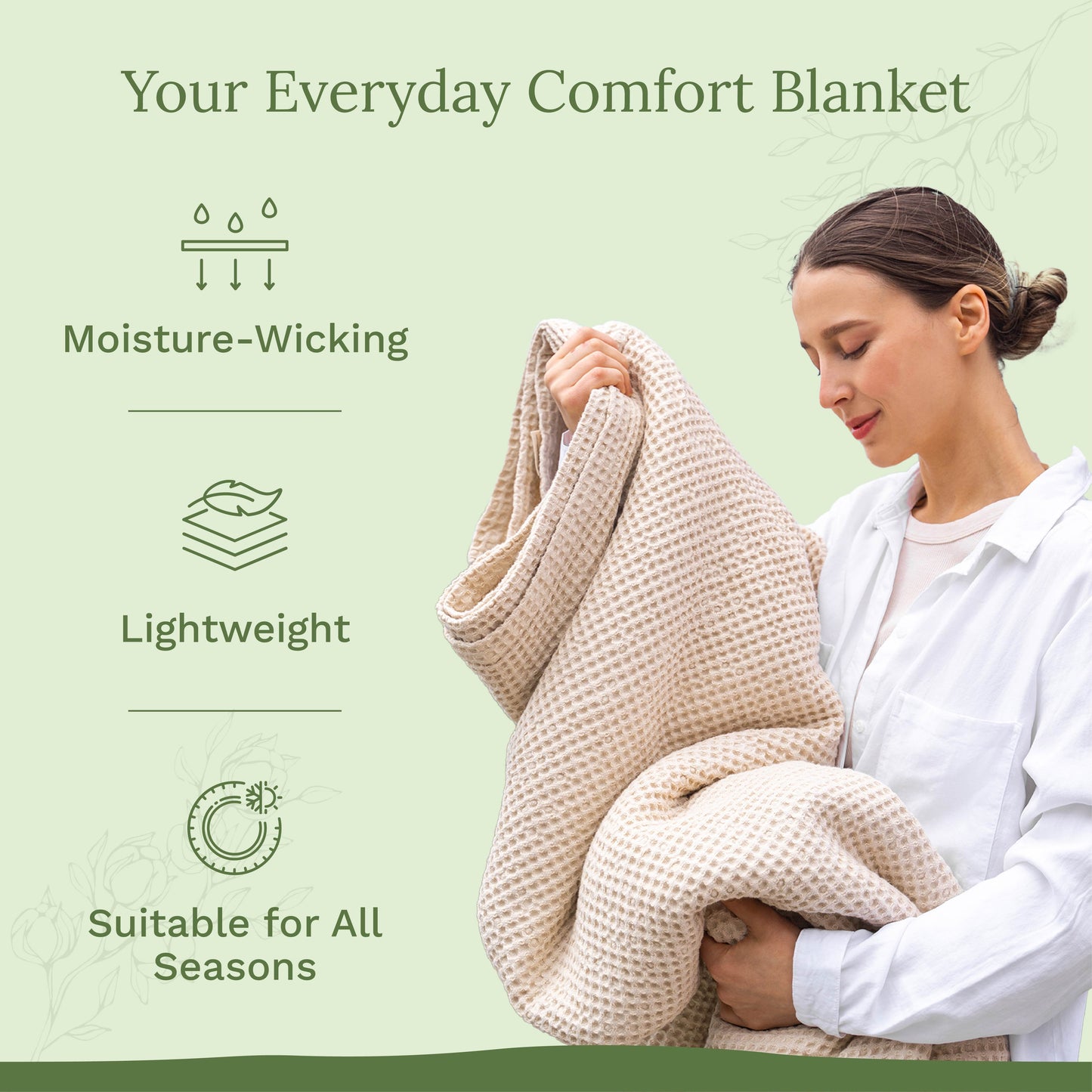 X 100% cotton Waffle Weave Blanket