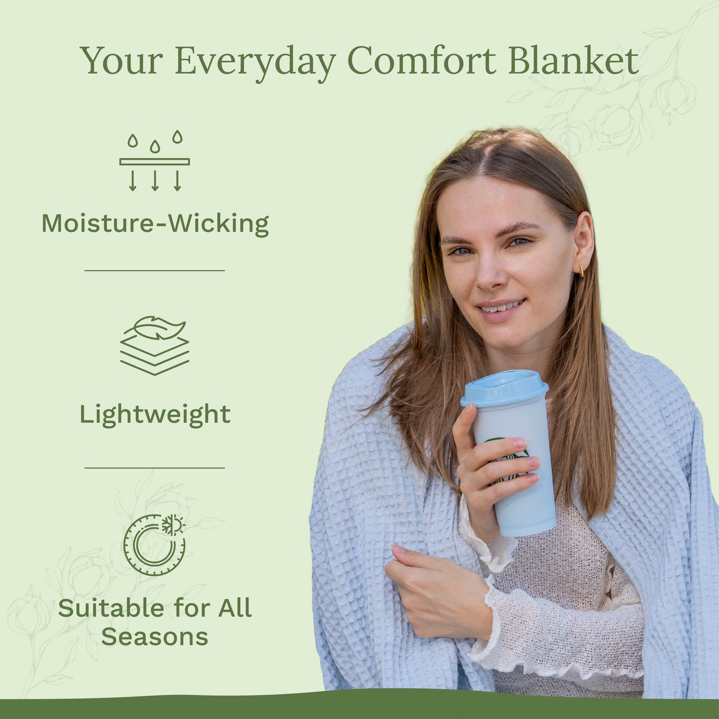 X 100% cotton Waffle Weave Blanket