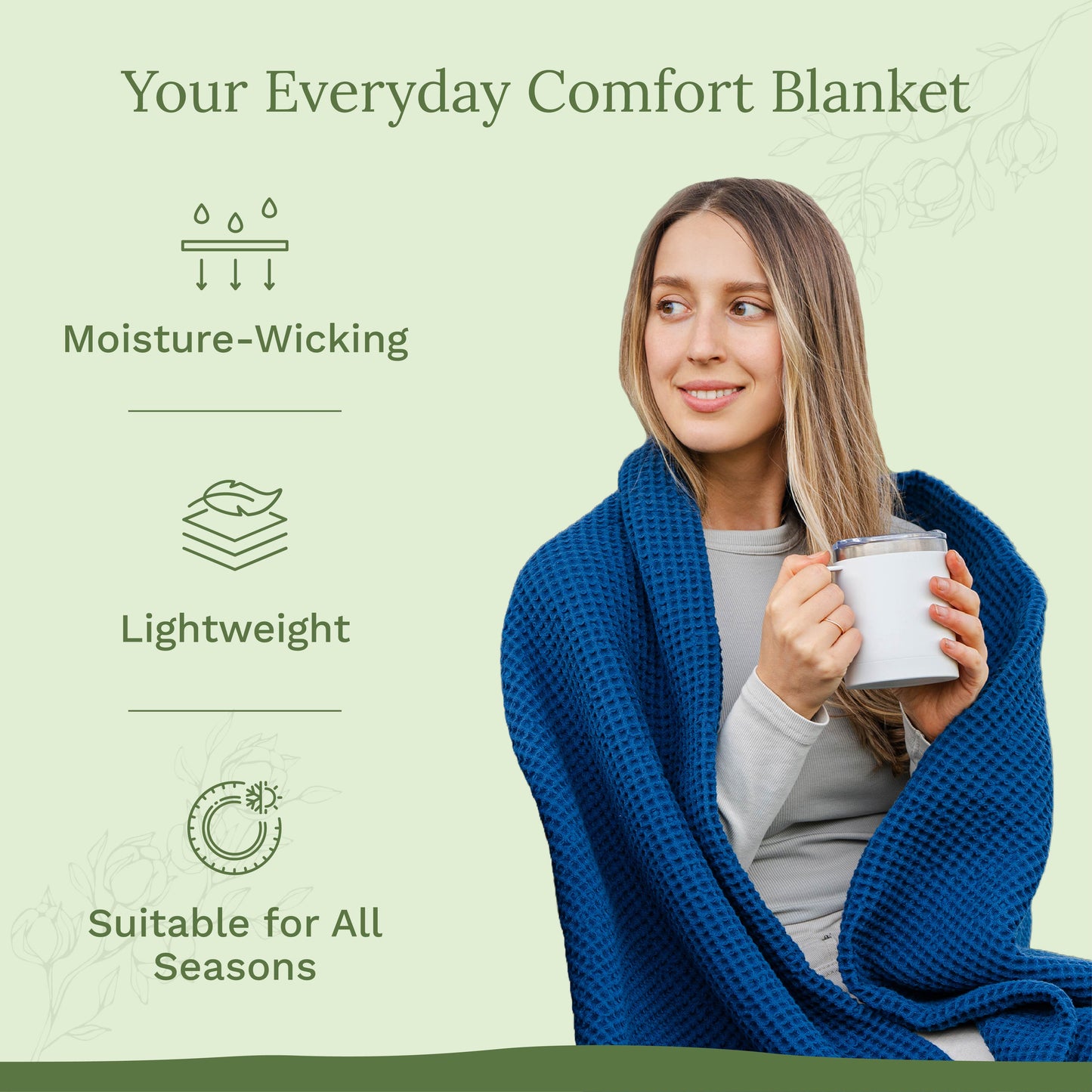 X 100% cotton Waffle Weave Blanket
