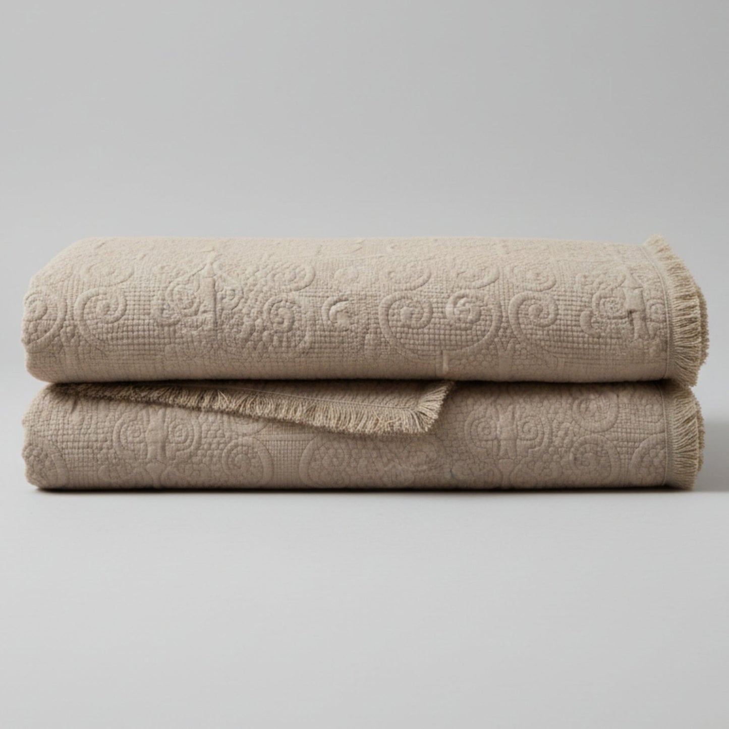 X DaDa Bedding Elegant Fringed 100% Cotton Quilted Throw Blanket - Luxurious 50x60 Inches