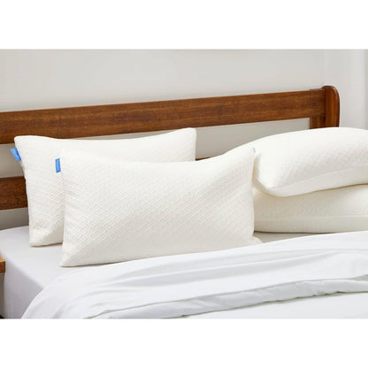 X Queen Shredded Memory Foam Pillow with Luxury Soft Cool Bamboo Breathable Cover