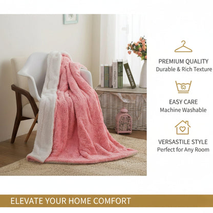 X DaDa Bedding Luxury Blossom Pink Rose Buds Throw Blanket