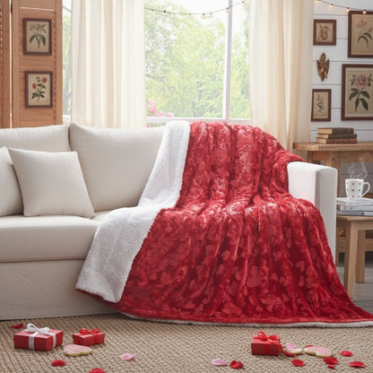 X DaDa Bedding Luxury Romantic Red Throw Blanket