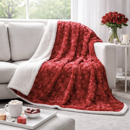 X DaDa Bedding Luxury Romantic Red Throw Blanket