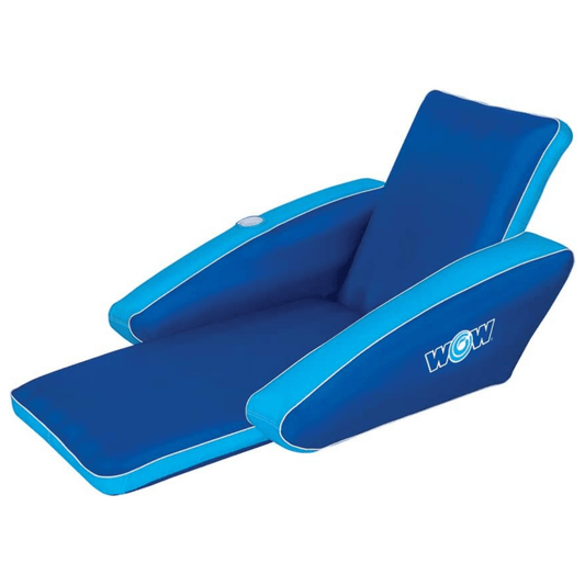 X WOW Watersports Modern Lounger Pool Float with Cup Holder and Reclining Back