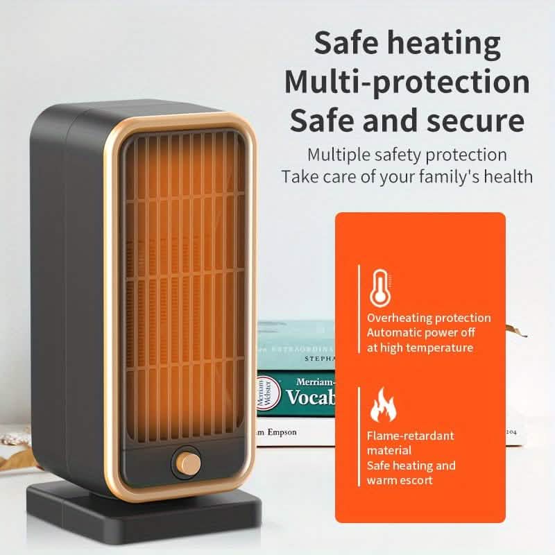 X 500W Portable Ceramic Space Heater with Safety Tip-Over Protection